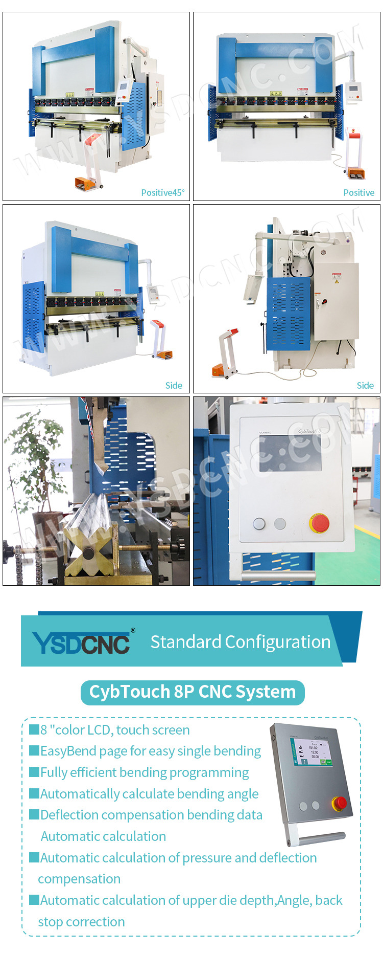 WC67K 160TON2500 Servo Hydraulic Press Brake with CybTouch 8, Sheet Bending Machine for Sale (5) WC67K 160TON2500 Servo Hydraulic Press Brake with CybTouch 8, Sheet Bending Machine for Sale (5)