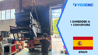 1 shredder & 1 conveyors sent to the Spain
