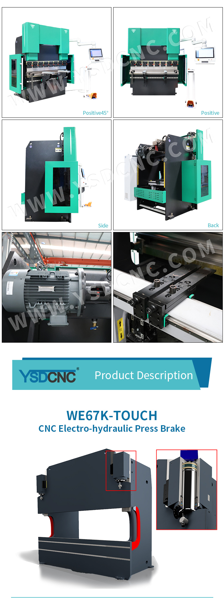 WC67K 80TON2000 NC Hydraulic Press Brake Machine with EL 19T (5)