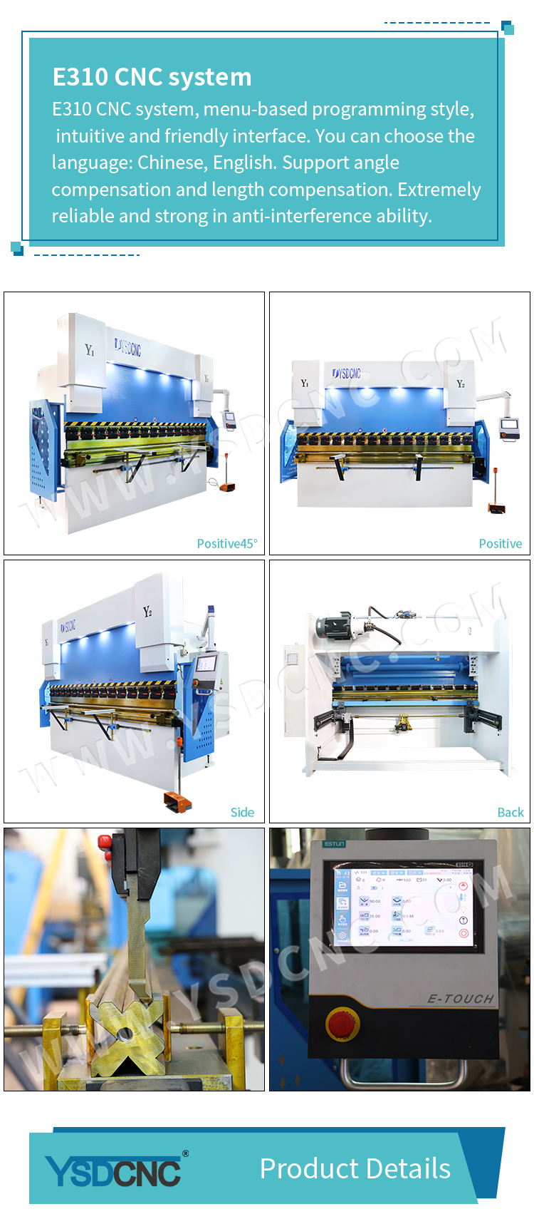 WC67K 125TON3200 NC Hydraulic Press Brake Machine with E310 (5)