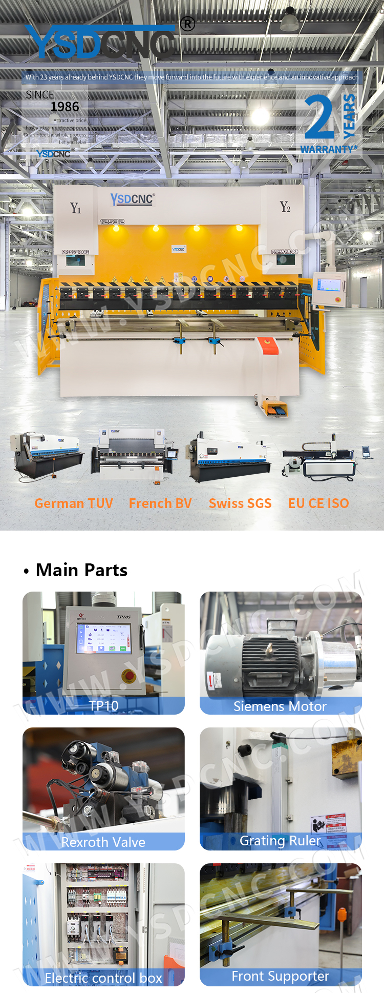 WC67K 125TON3200 Servo Hydraulic Press Brake with TP10, Sheet Bending Machine for Sale (4)