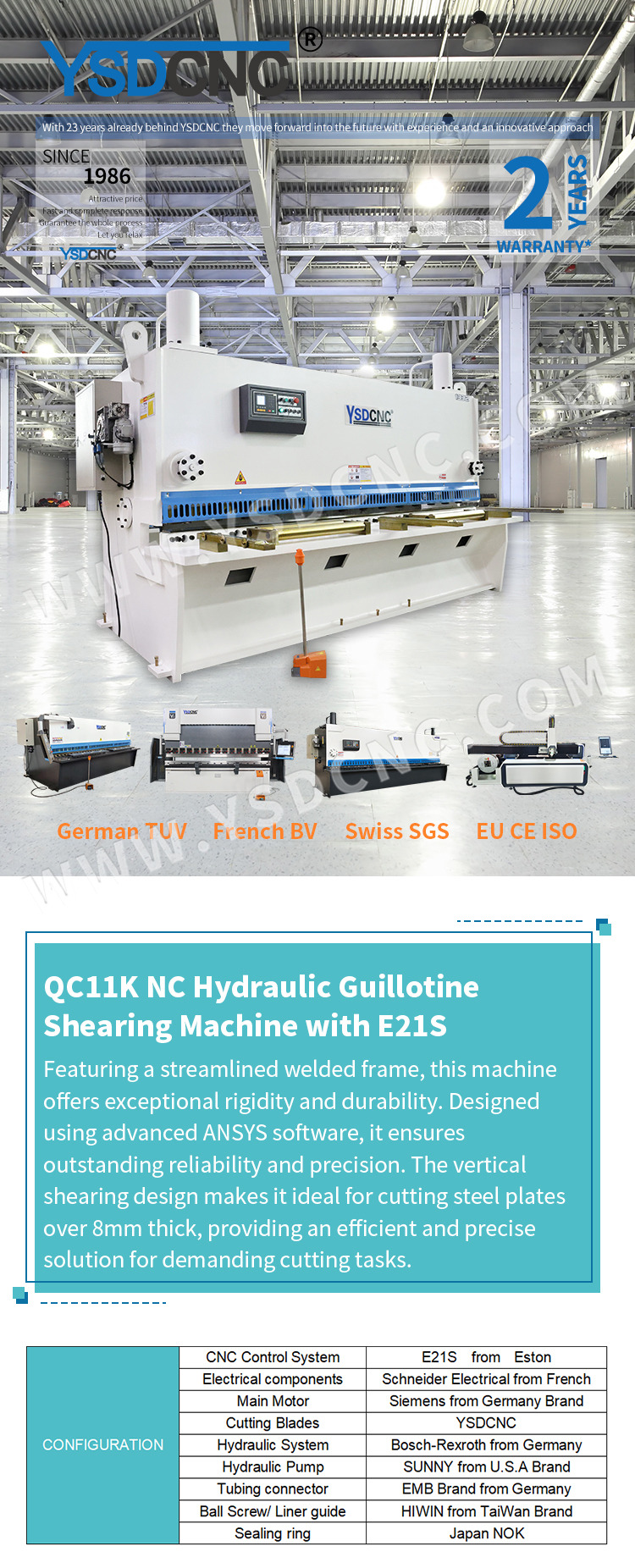 QC11K 12x3200 Hydraulic Guillotine Shearing Machine with E21S (4)