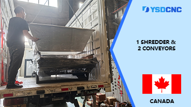 1 shredder & 2 conveyors sent to the Canada