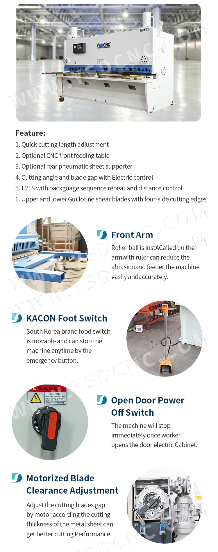 QC11K 12x3200 Hydraulic Guillotine Shearing Machine with E21S (6)