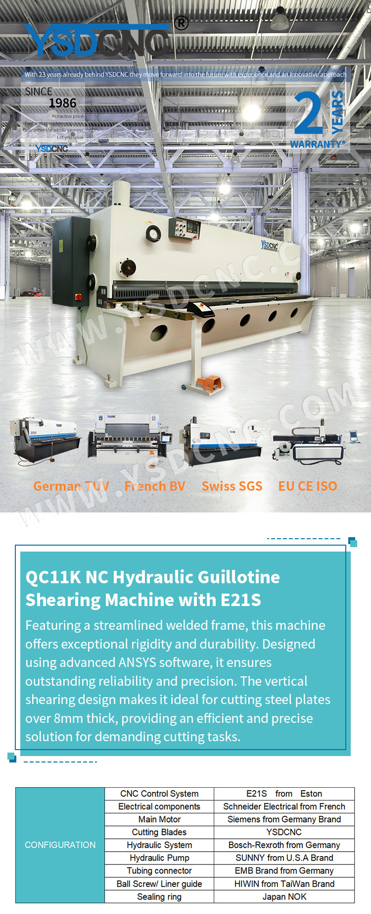 QC11K x3200 Hydraulic Guillotine Shearing Machine with E21S (4)