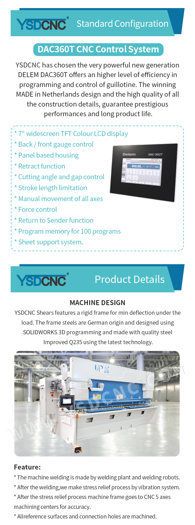 QC11K 6&times;3200 Hydraulic Guillotine Shearing Machine with 360T (5)