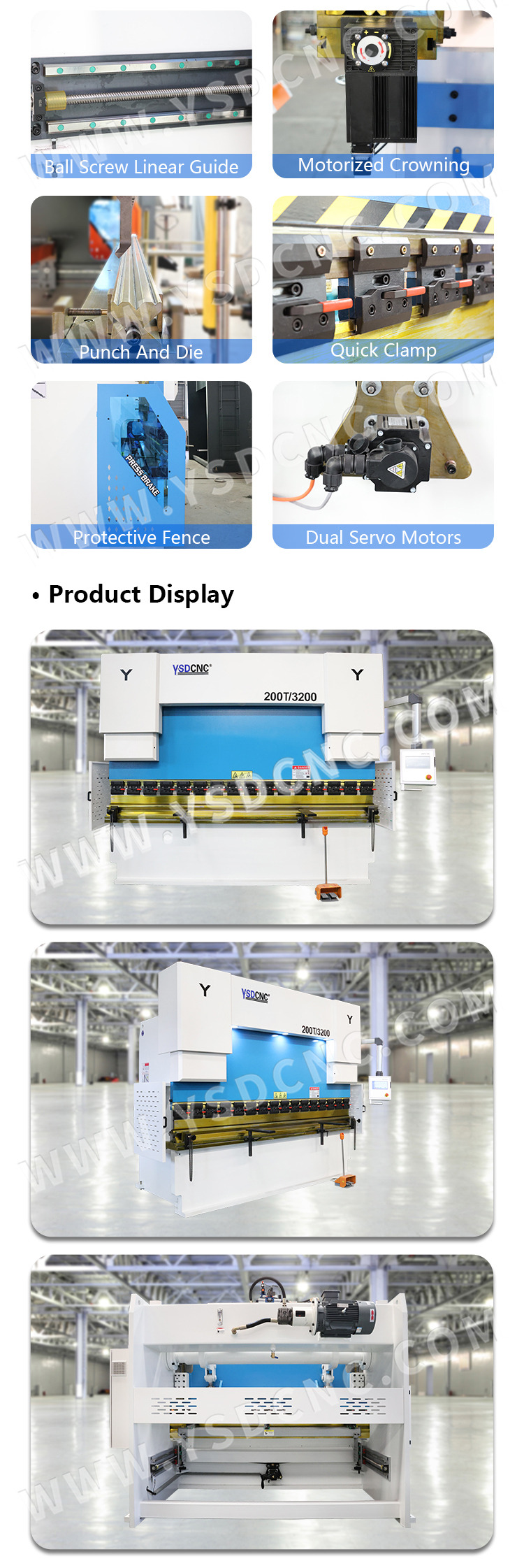 WC67K 200TON3200 Servo Hydraulic Press Brake with TP10, Sheet Bending Machine for Sale (5)