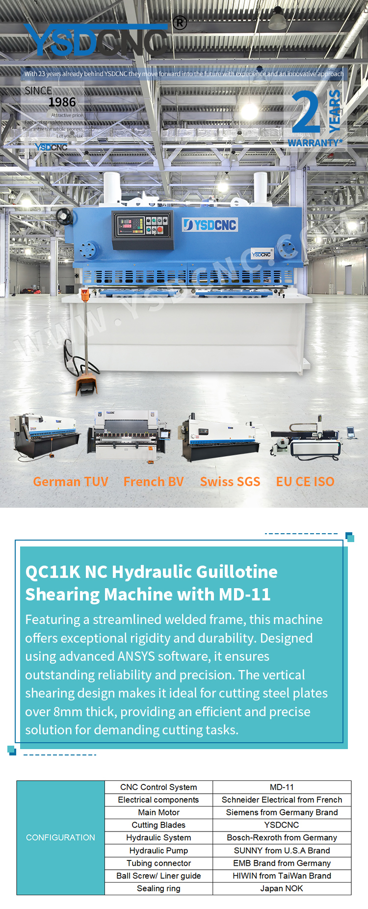 QC11K 6x1600 Hydraulic Guillotine Shearing Machine with MD-11 (4)